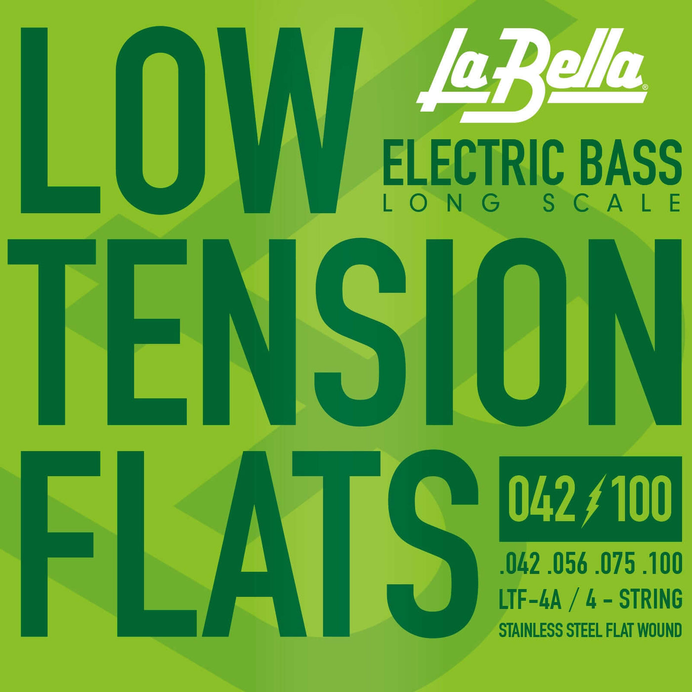 LaBella Low Tension Flexible Flats 4 (42-100) Cuerdas de Bajo Eléctrico - Descripción:LaBella Strings está adoptando un nuevo enfoque para las cuerdas de bajo de cuerda plana; el resultado es la serie Low Tension Flexible Flats. Usando las mismas técnicas