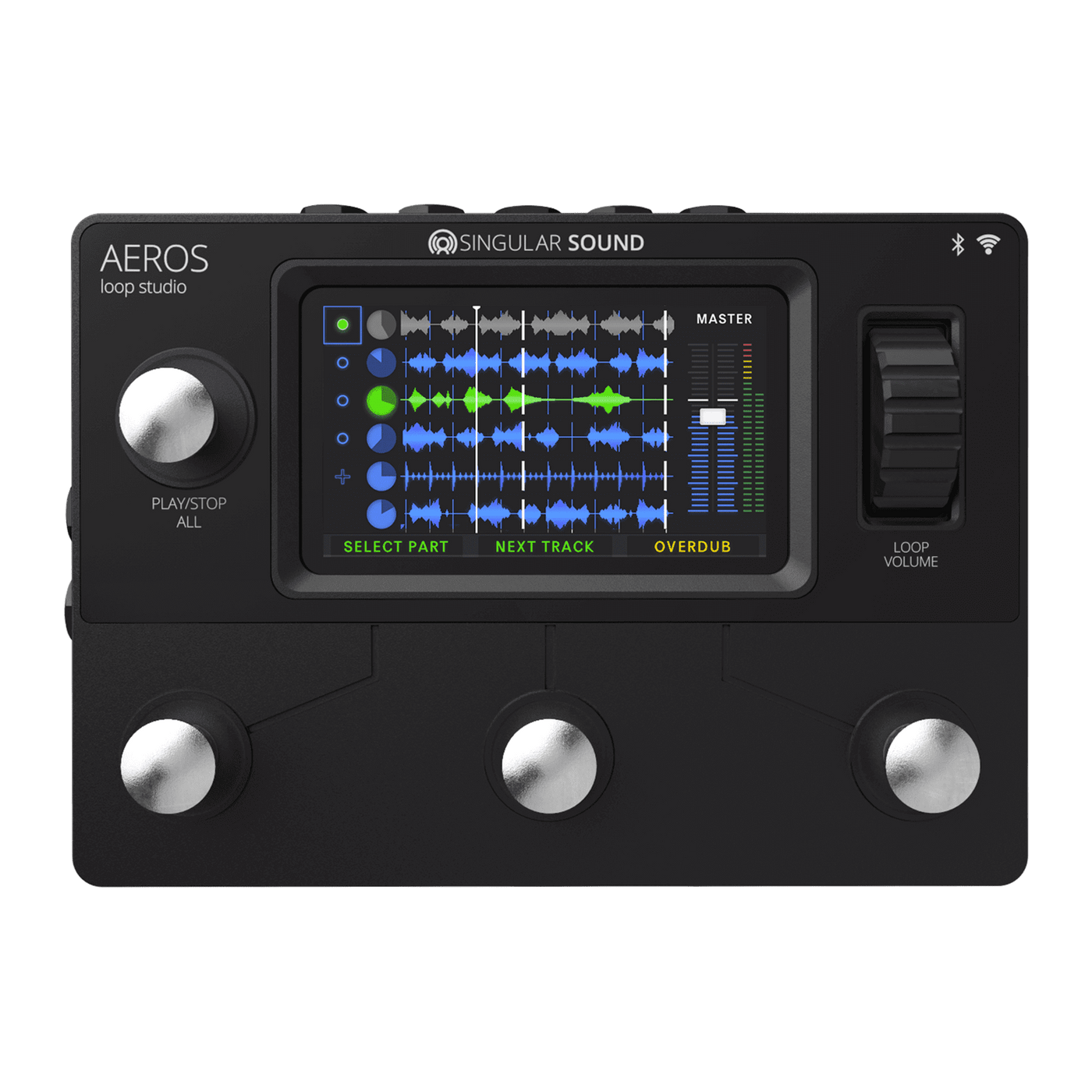Singular Sound Aeros Loop Studio - 6 Track, Stereo Looper Pedal with Touch Enabled Screen, Hands Free Mixing, and Simultaneous Parallel and Sequential Looping - SlapStore América Latina especialistas en Bajos de Chile a todo América Latina