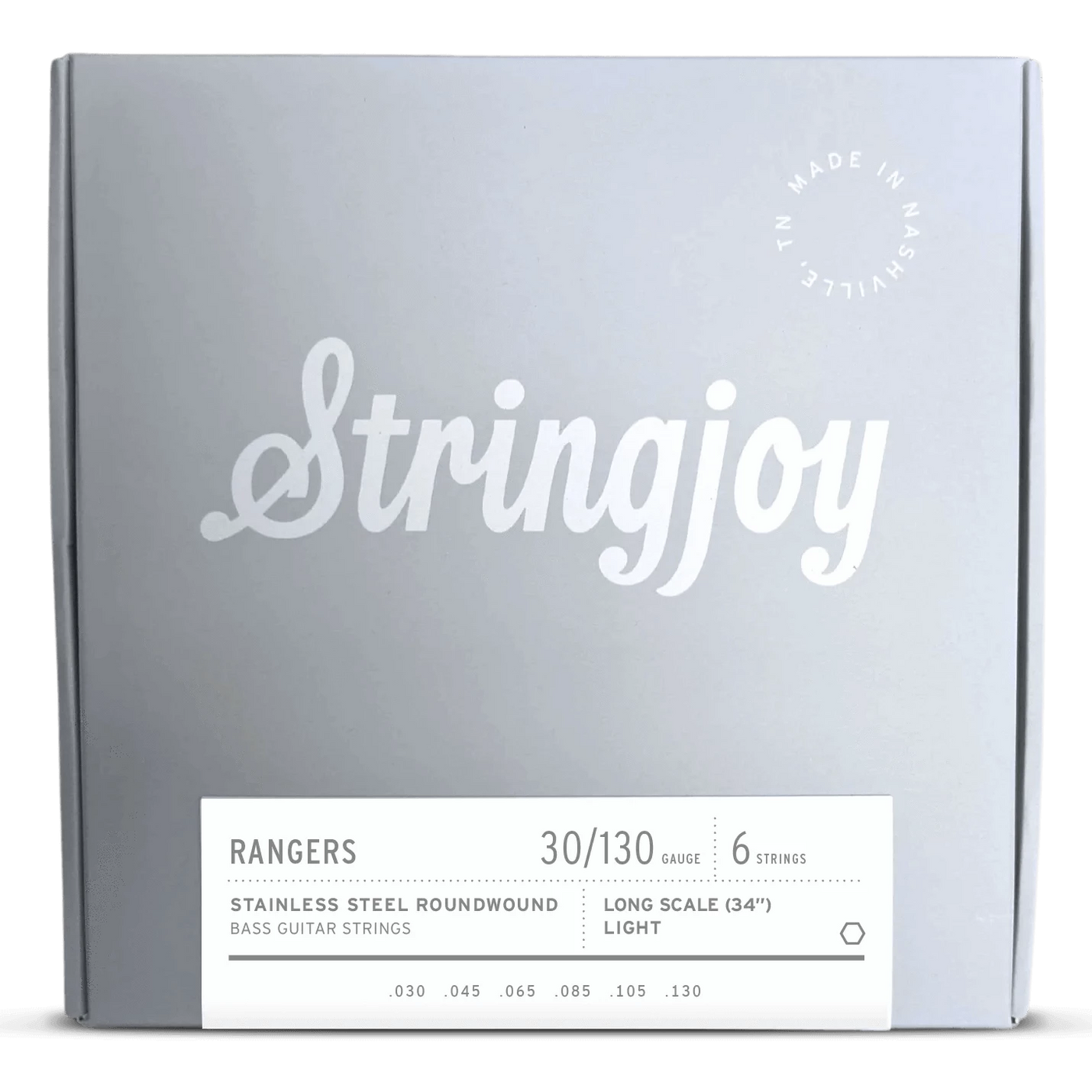 Stringjoy Long Scale Rangers Light Gauge 6 (30-130) Cuerdas de Bajo Eléctrico Acero Inoxidable