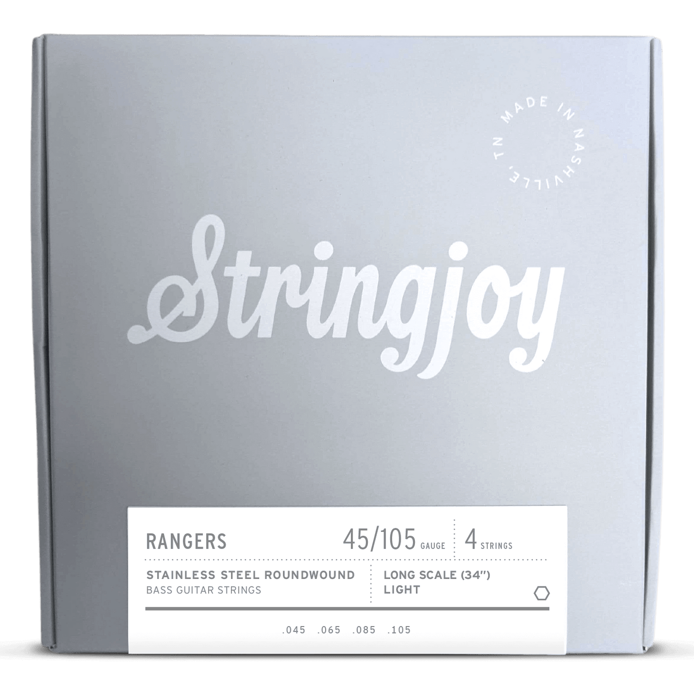 Stringjoy Long Scale Rangers Light Gauge 4 (45-105) Cuerdas de Bajo Eléctrico Acero Inoxidable