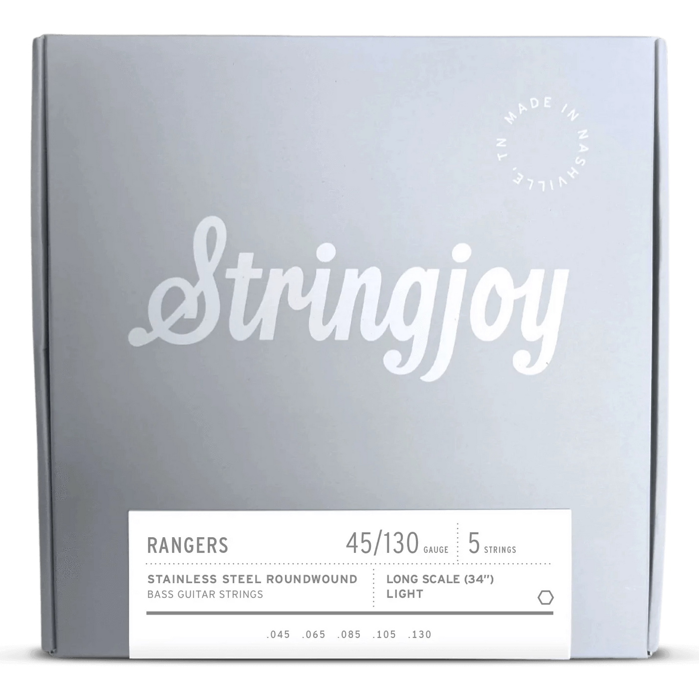Stringjoy Long Scale Rangers Light Gauge 5 (45-130) Cuerdas de Bajo Eléctrico Acero Inoxidable