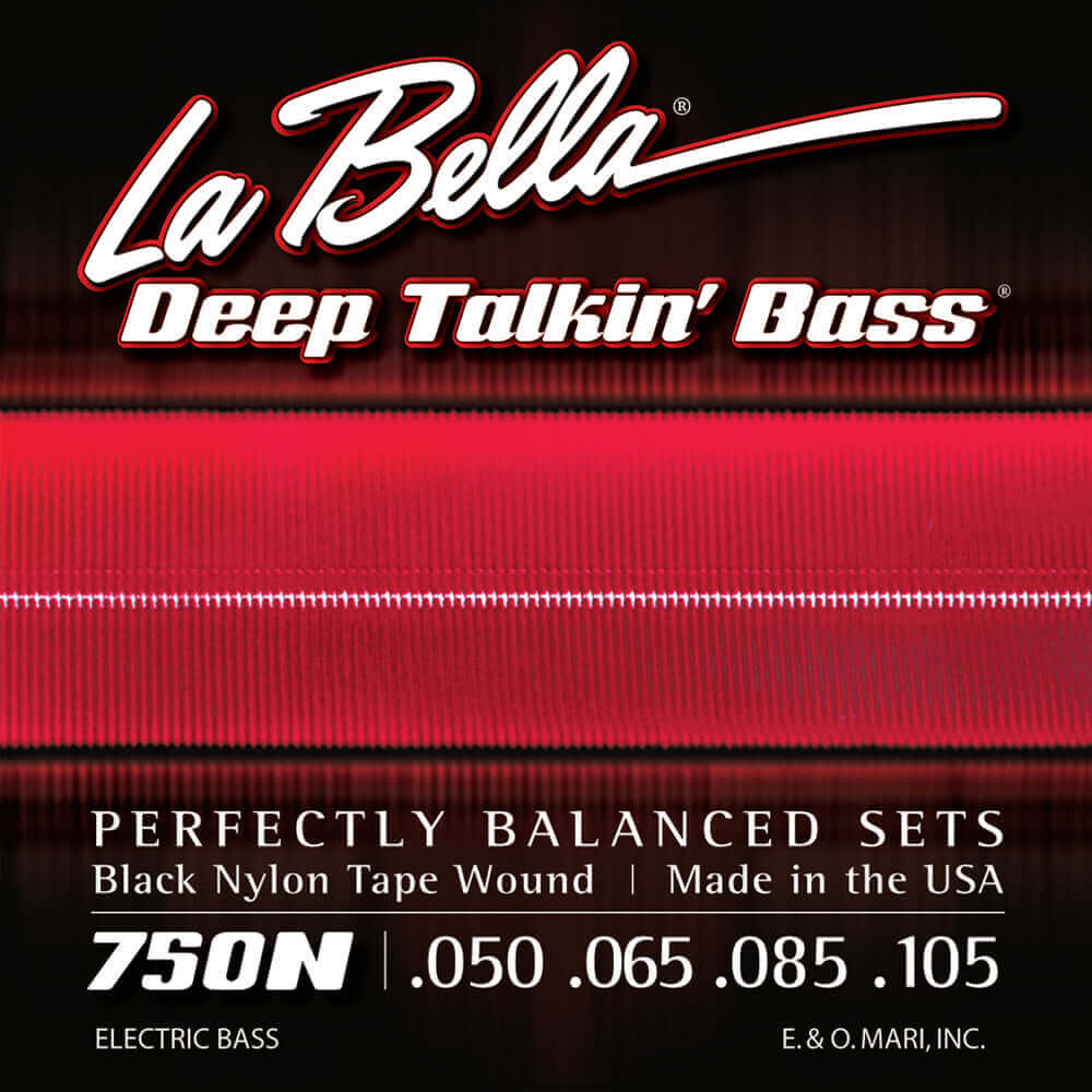 LaBella 750-N Black Nylon 4 (50-105) Cuerdas de Bajo Eléctrico - Descripción:¡Ahora disponible en un calibre LIGHT! Rediseñadas para mejorar el tono, estabilidad y la longevidad, estas cuerdas entorchadas en acero inoxidable tienen una envoltura exterior