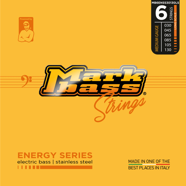 Markbass Energy Series 6 Stainless Steel (30-130) Cuerdas de Bajo Eléctrico - The GROOVE series bass strings are made of high quality selected nickel plated steel wire, hand-wound on hexagonal high carbon content core from our master string makers offerin