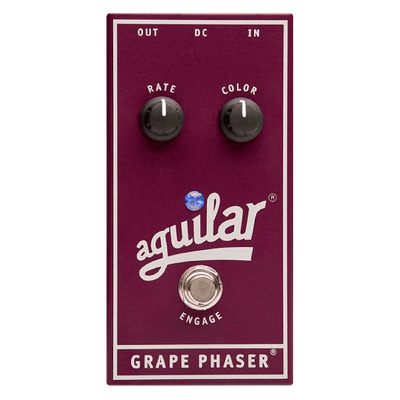 Aguilar Grape Phaser - El Grape Phaser proporciona un exuberante cambio de fase analógico cortesía de un diseño simple de dos perillas. rate controla la velocidad de la modulación mientras que color retroalimenta una parte de la señal a través del circuit