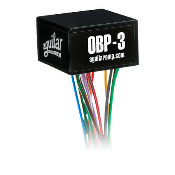 Aguilar OBP-3 - El OBP-3 es el diseño de preamplificador integrado más flexible de Aguilar, que proporciona +/-18 dB de corte y realce a 40 Hz, +/- 16 dB de corte y realce a 400 Hz u 800 Hz y +/- 16 dB de corte de agudos y realce a 6,5 ​​kHz . El OBP-3 ti