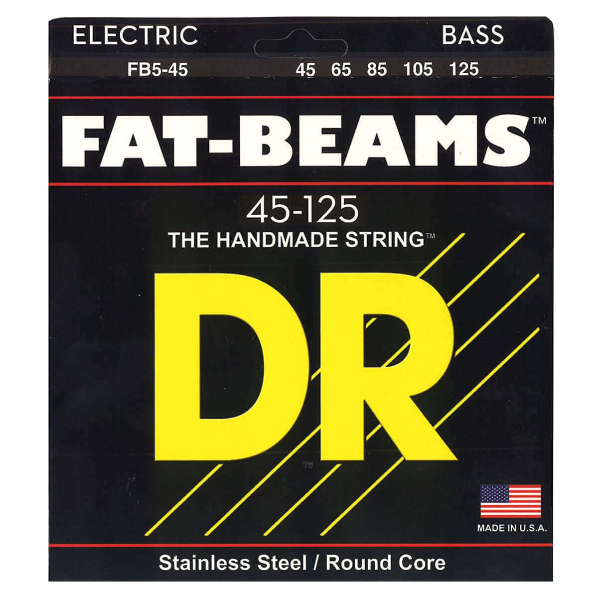DR Fat-Beam 5 (45-125) Cuerdas de Bajo Eléctrico - Descripción Los Fat-Beams™ son cuerdas con mayor compresión para producir medios más "Grasosos", altos brillantes, ese el sonido distinto y vanguardista de Fat-Beams™. Un diferencia real en el sonido.Empa