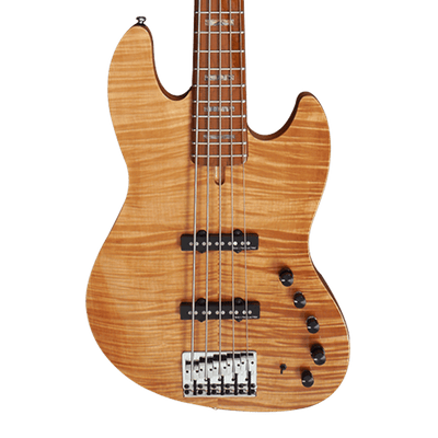 Sire V10-5 Natural (2nd Gen) - A high-grade model in the Sire Marcus Miller series. The Sire V10 sets the V-series in another level of detail, playability, and comfort. With a roasted flame maple C-shaped neck and a rolled edge fretboard combined with Mar