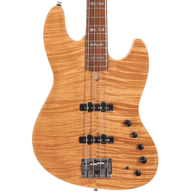 Sire V10 Natural (2nd Gen) - A high-grade model in the Sire Marcus Miller series. The Sire V10 sets the V-series in another level of detail, playability, and comfort. With a roasted flame maple C-shaped neck and a rolled edge fretboard combined with Marcu
