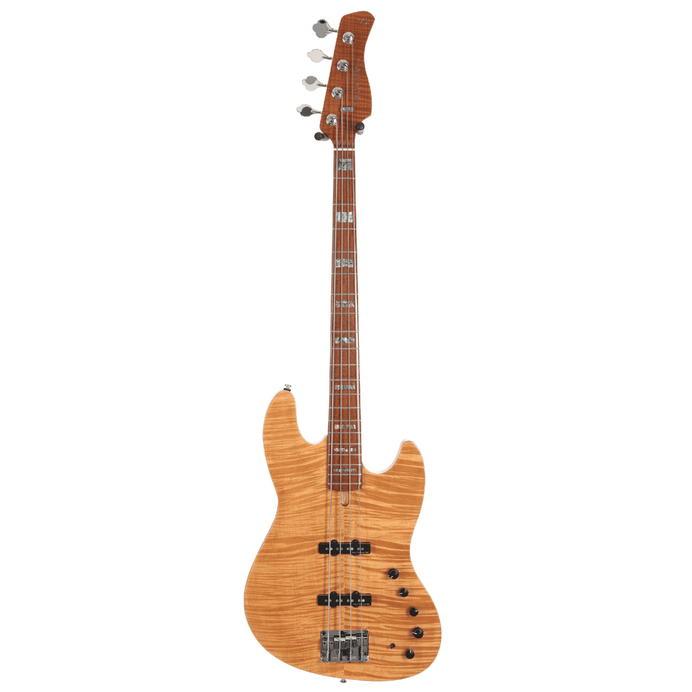 Sire V10 Natural (2nd Gen) - A high-grade model in the Sire Marcus Miller series. The Sire V10 sets the V-series in another level of detail, playability, and comfort. With a roasted flame maple C-shaped neck and a rolled edge fretboard combined with Marcu