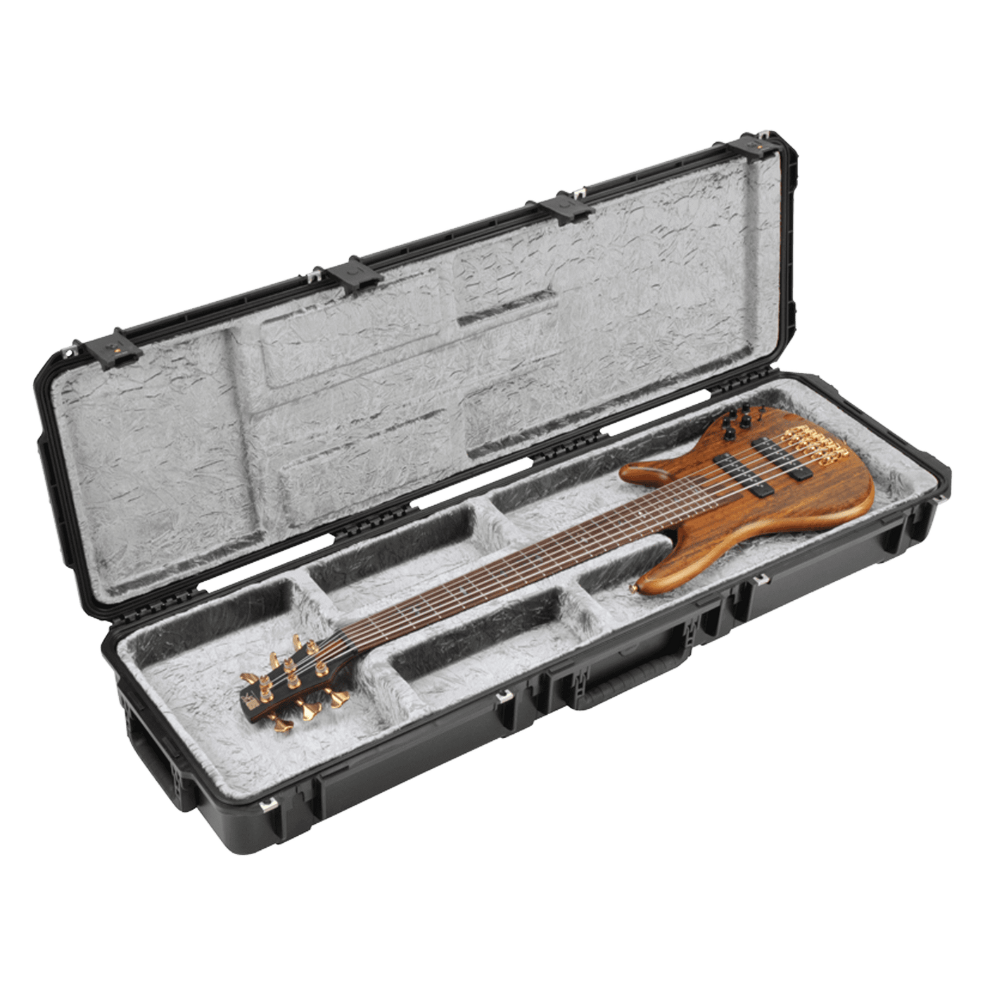 SKB iSeries Waterproof ATA (Open Cavity Bass Case) - SKB revolutionized the industry with the first INJECTION molded guitar case! To accommodate a wider variety of body shapes they have developed the iSeries 5014-OP Open Cavity Electric Bass case.iSeries