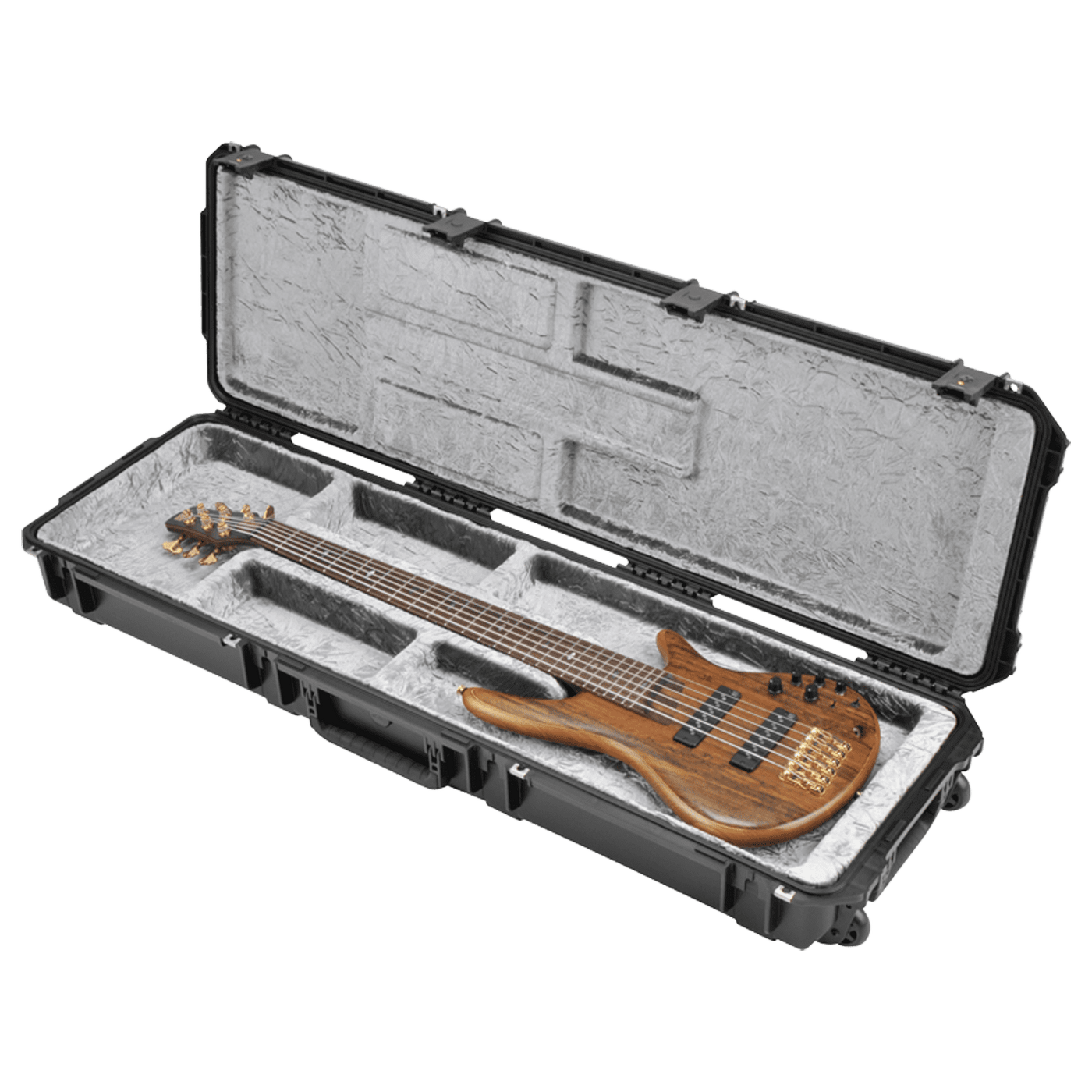 SKB iSeries Waterproof ATA (Open Cavity Bass Case) - SKB revolutionized the industry with the first INJECTION molded guitar case! To accommodate a wider variety of body shapes they have developed the iSeries 5014-OP Open Cavity Electric Bass case.iSeries